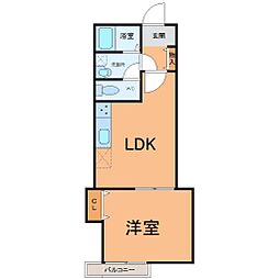 Like松ヶ丘 1階1LDKの間取り