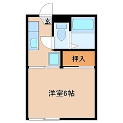 星和ハイツ 1Kの間取図画像