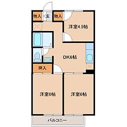 メゾン・コスモ 3DKの間取図画像