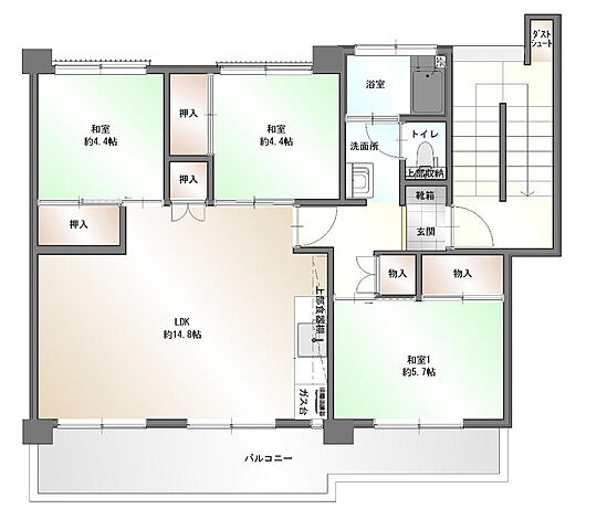間取り 西けやき台団地２号棟 4階/-