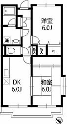 アウローラ西谷 2DKの間取図画像
