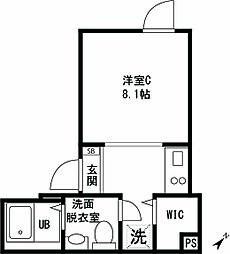 古淵Slit ワンルームの間取図画像