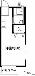 サニーハイツ ワンルームの間取図画像