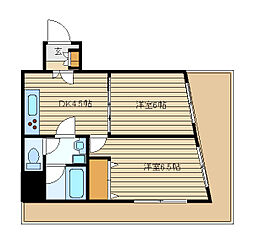 ハイビレッジ 2DKの間取図画像
