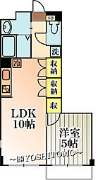 P.ライム 1LDKの間取図画像