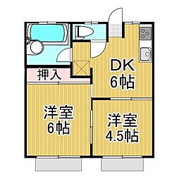 サンファミーユ 2DKの間取図画像