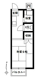 沼田ハイツ 1Kの間取図画像
