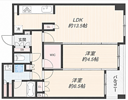 グレイスロワ福島 2LDKの間取図画像