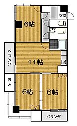 野知マンションA 3LDKの間取図画像