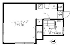 JR山手線 恵比寿駅 徒歩10分の賃貸アパート 1階1Kの間取り