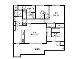 ローレルコート富雄 3LDKの間取図画像