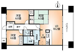 キングマンション千船1番館 3LDKの間取図画像