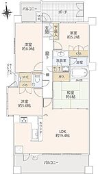 グラン・ブルー二条城北 4LDKの間取図画像