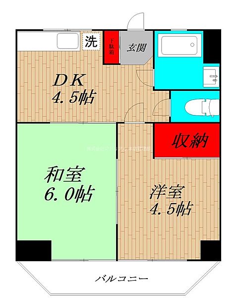 東京都品川区東大井４丁目(賃貸マンション2DK・5階・34.60㎡)の写真 その2