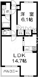 ヒューリックコート元代々木 1LDKの間取図画像