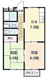 コーポイトウ 2DKの間取図画像