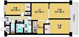 パルクメゾン千舟公園 3LDKの間取図画像