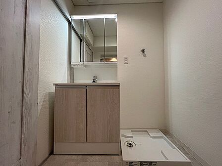 3面鏡タイプで収納豊富