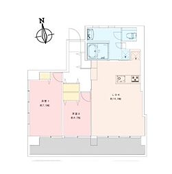 小金井スカイコーポラス 2LDKの間取図画像