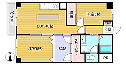 たまプラーザ岩崎マンション 2SLDKの間取図画像