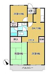 ファミールM.O 3DKの間取図画像