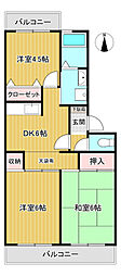 レクタングル宮前平 3DKの間取図画像