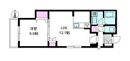 等々力パークヒル 1LDKの間取図画像