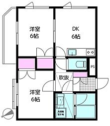 ジュン等々力 2DKの間取図画像