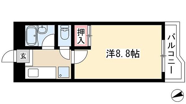 湯口マンション ｜愛知県名古屋市千種区池下1丁目(賃貸マンション1K・2階・22.77㎡)の写真 その2