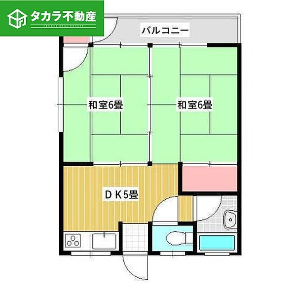 椎原コーポ 13｜大分県大分市新川町2丁目(賃貸アパート2DK・3階・34.71㎡)の写真 その2