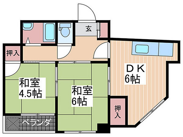 第二内藤ビル ｜広島県広島市西区天満町(賃貸マンション2DK・4階・30.00㎡)の写真 その2