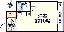 エトワール神戸 ワンルームの間取図画像