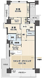 クレアガーデン東雲ファサード 2LDKの間取図画像