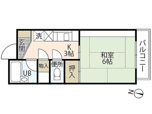 広島県広島市中区本通(賃貸マンション1K・3階・24.30㎡)の写真 その2