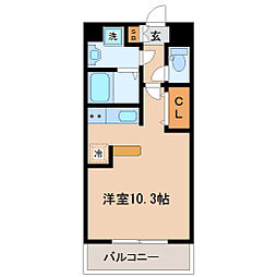 アーバンフラッツ小田原 ワンルームの間取図画像