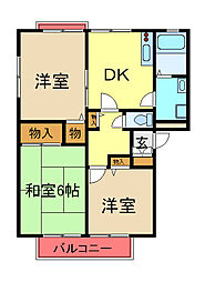 アンビション壱番館 3DKの間取図画像