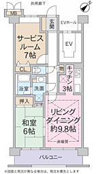 エステ・スクエア湘南台弐番館 1SLDKの間取図画像