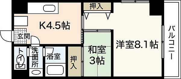 第21やたがいビル ｜広島県広島市中区河原町(賃貸マンション2K・2階・34.45㎡)の写真 その2