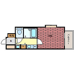 リーガル神戸元町 1Kの間取図画像