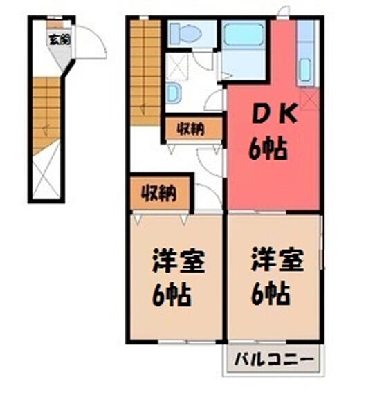 マノワール壱番館 ｜栃木県宇都宮市今宮2丁目(賃貸アパート2DK・2階・54.00㎡)の写真 その2