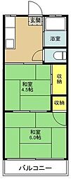 八石荘 2Kの間取図画像