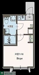 Agrande　Tsuruse（エイグラン鶴瀬） 2階1Kの間取り