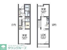 レオパレスコヅチ1 2LDKの間取図画像