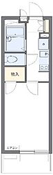 レオパレスひすい 1Kの間取図画像