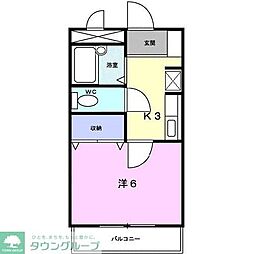 ラ・カーサ壱番館 1Kの間取図画像