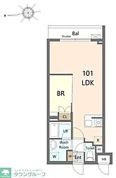 ImpleosWAKOeast 1LDKの間取図画像