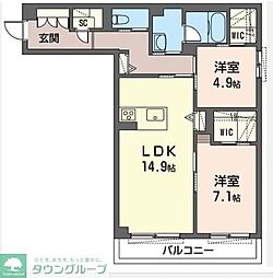 レオナ雅 2LDKの間取図画像