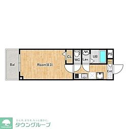 川越市岸町1丁目アパート 1Kの間取図画像