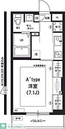 リブリ-1 1Kの間取図画像