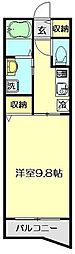 パスコーレ 1Kの間取図画像